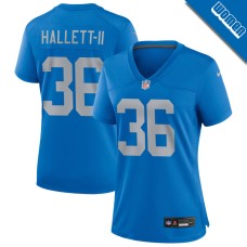 Women's Detroit Lions Blue Alternate #36 Erick Hallett II Game Jersey Women's Detroit Lions Blue Alternate #36 Erick Hallett II Game Jersey